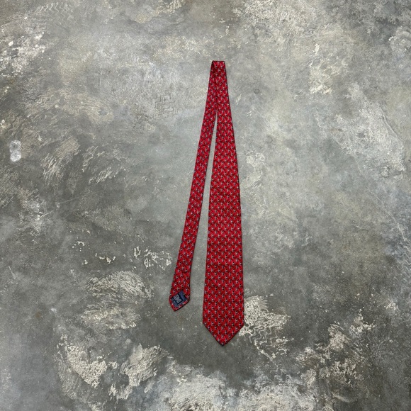 Vintage Roundtree & Yorke 100% Silk Tie Hand Sewn USA Geometric Preppy - Picture 8 of 9